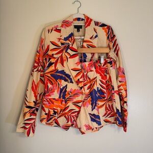 G by Giuliana Colorful Leaf Print Blazer and Short Set Size M/8